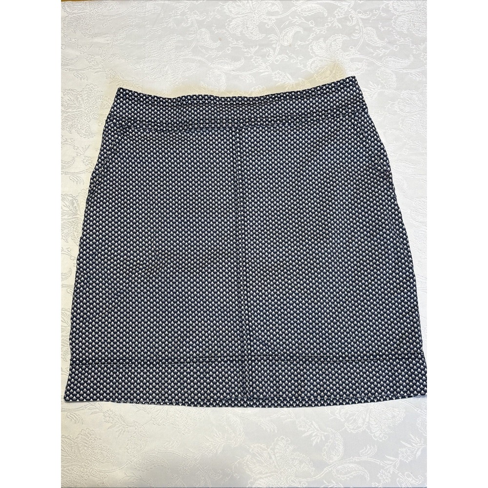 Talbots‎ Skirt Womens 8 Blue Geometric With Pockets Straight